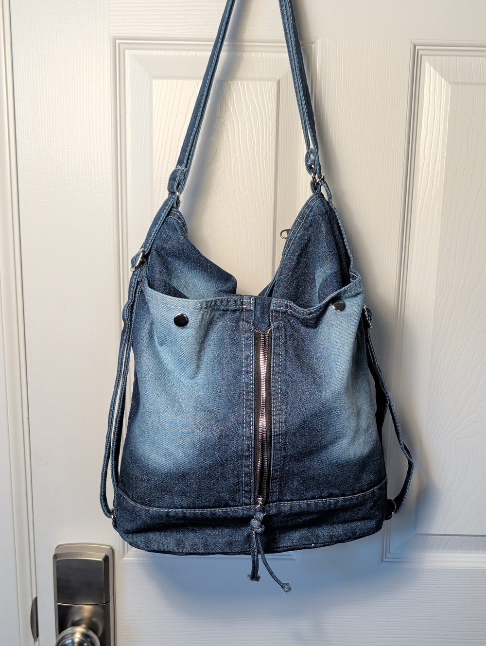 Denim Hobo Shoulder Bag - Blue